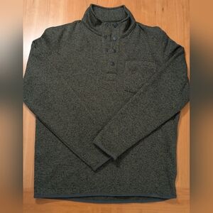 Flint and Tinder Men's Sweater Fleece Quarter Snap Pullover, Olive, Size Medium